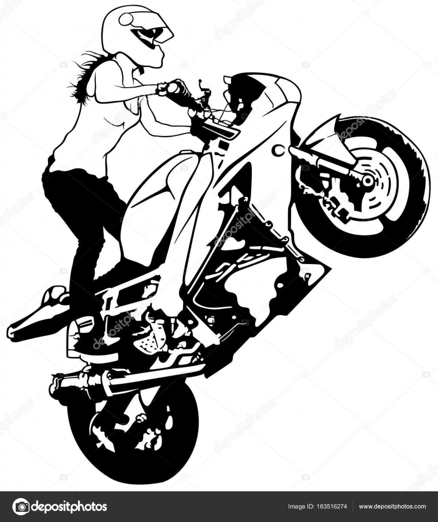 Motorbike girl Vector Art Stock Images | Depositphotos