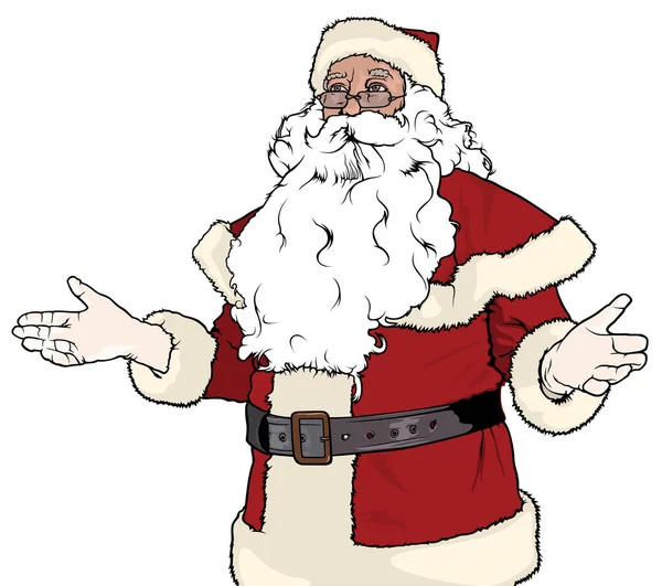圣诞老人打手势表示欢迎 — 图库矢量图片