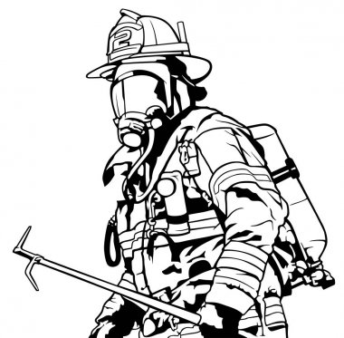 Fireman with Mask clipart