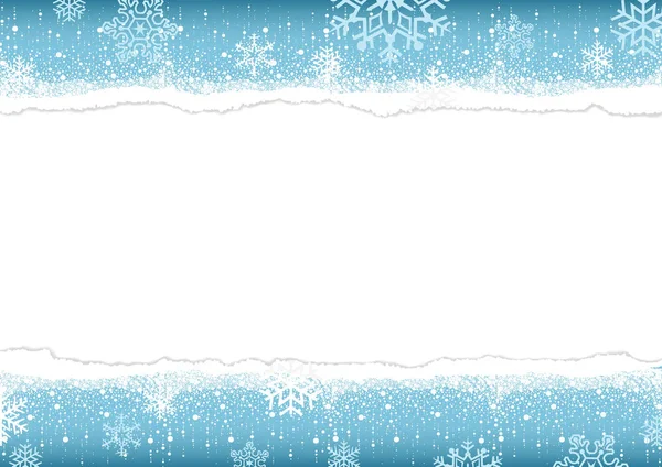 Winter Hintergrund mit zerrissenem Papier — Stockvektor
