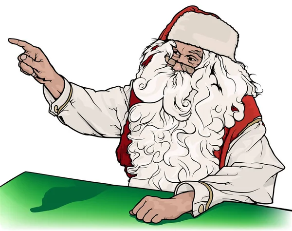 Санта Клаус показує пальцем — стоковий вектор