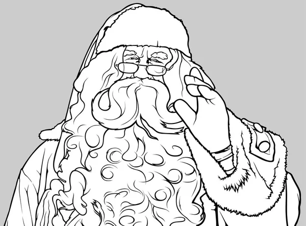 Санта-Клаус машет — стоковый вектор