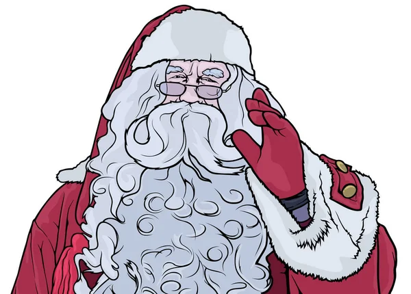 Santa Claus saludando — Vector de stock