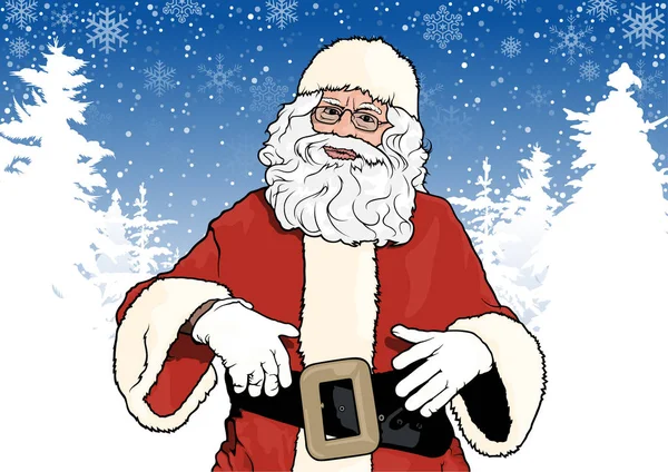 Santa Claus og vinter Baggrund – Stock-vektor