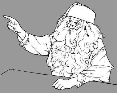 Noel Baba parmağını gösterilen