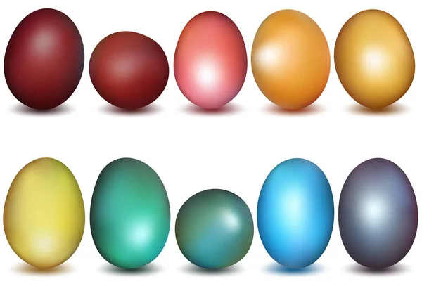 Colección Colorida Huevos Pascua Ilustración Elementos Diseño Vector — Archivo Imágenes Vectoriales