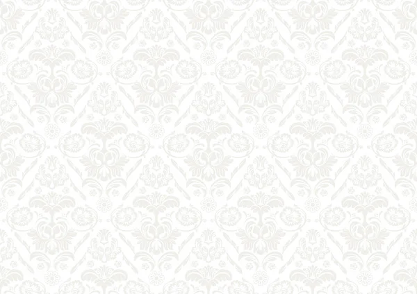 Silver Wallpaper Damask Pattern Repetitive Seamless Background Illustration Vector — Stock Vector