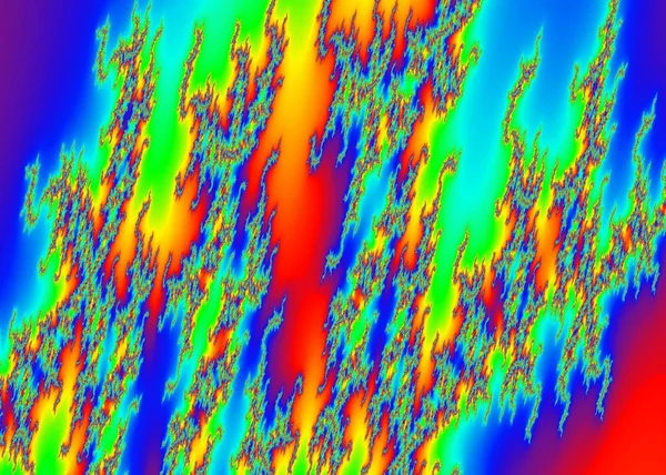 Gökkuşağı Fraktal Arka Plan Renkli Soyut Resimde Resmi — Stok fotoğraf
