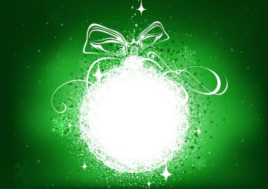 Beyaz Parlayan Soyut Noel Balosu ile Yeşil Noel Arkaplanı - Arka planda Parıltılı Modern Resimler, Vektör