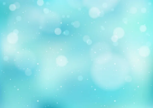Lichtblauwe Winterachtergrond Met Sneeuwval Abstract Illustratie Met Bokeh Effect Voor — Stockvector