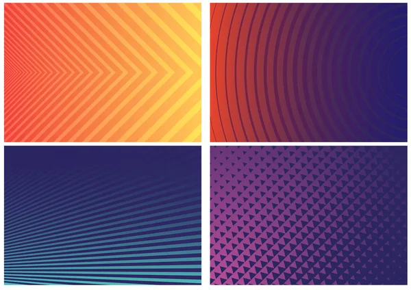 Set Geometric Textures Four Colorful Patterns Graphic Designs Abstract Background — 스톡 벡터