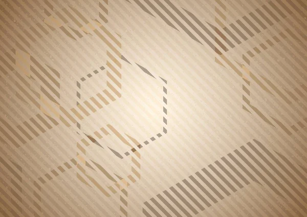 Kartong Stripped Bakgrund Med Hexagonal Mönster Abstrakt Geometrisk Illustration Vector — Stock vektor