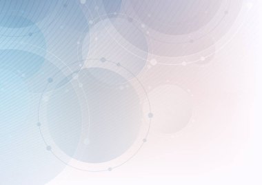 Çember ve Çizgilerle Soyut Teknoloji Arkaplanı - Geometrik Şekillerle Modern Tasarım Çizimi, Vektör Grafiği