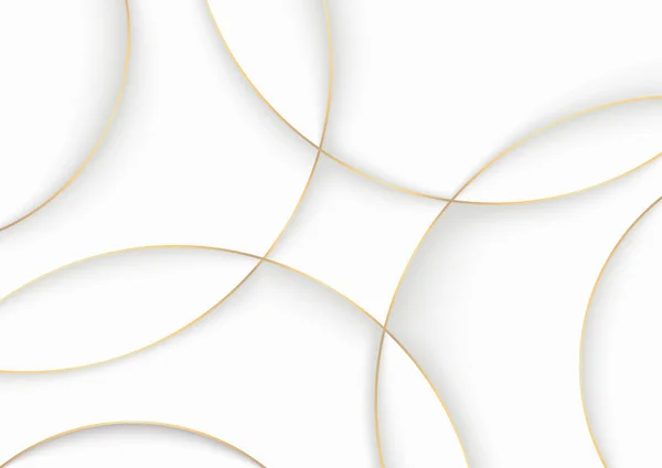 White Luxury Paper Cut Achtergrond Met Gouden Randen Abstracte Illustratie — Stockvector