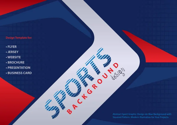 Fond rouge-bleu dans le style de conception de sport — Image vectorielle