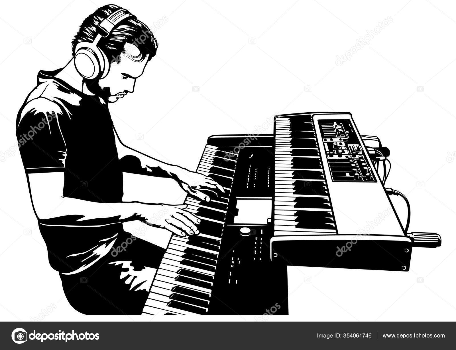 Jogo Da Música Do Piano Do Músico Do Pianista. Foto de Stock - Imagem de  chave, preto: 21569992