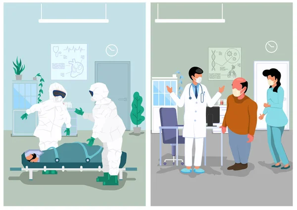 Medical Illustration Doctor Office Hospital Gekleurd Overzicht Van Huidige Medische — Stockvector