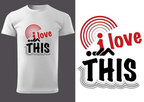 Shirt Humoristique Imprimé Pour Adultes Avec Lettrage Love Symboles Rouges — Image vectorielle