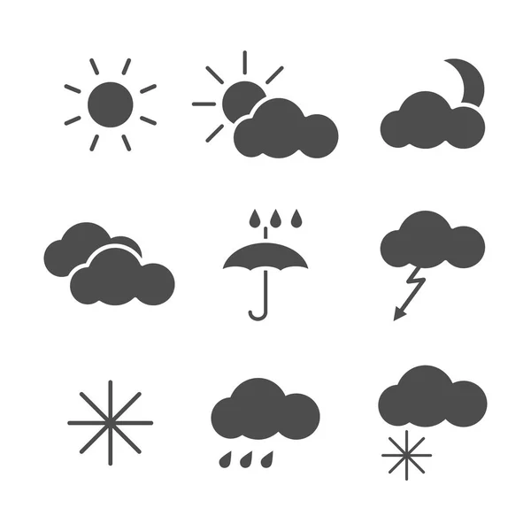 Ensemble d'icônes météo — Image vectorielle