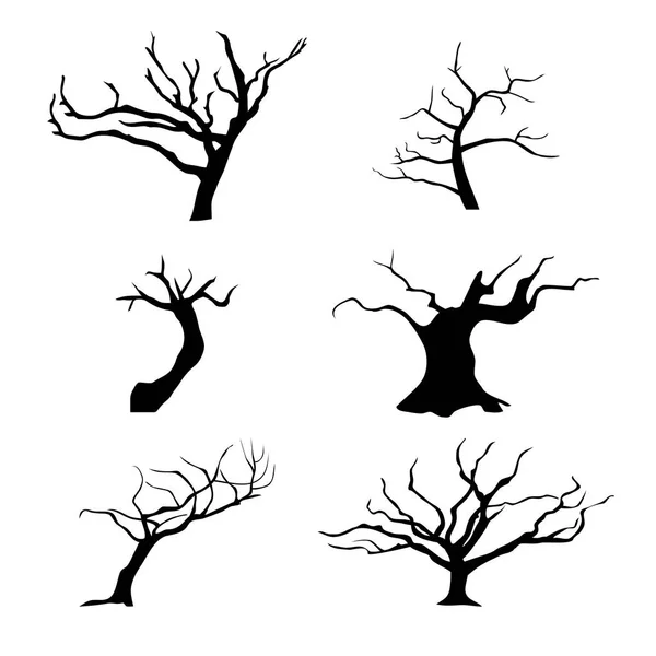 Collection of trees silhouettes. — Stock Vector