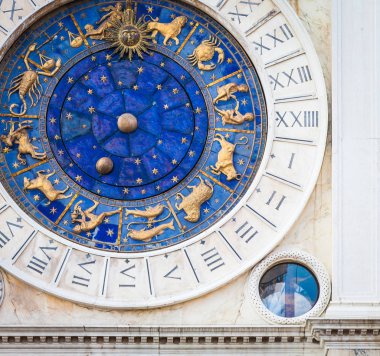 Venice, İtalya - St Mark'ın Saat Kulesi detay