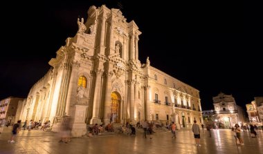 Syracuse, İtalya - 23 Haziran 2017: Ortigia şehir merkezinde, Syracuse tarafından