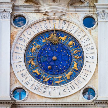 Venice, İtalya - St Mark'ın Saat Kulesi detay