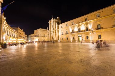 Syracuse, İtalya - 23 Haziran 2017: Ortigia şehir merkezinde, Syracuse tarafından