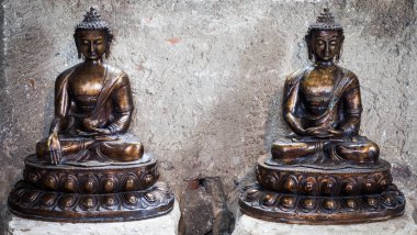 Buda heykelleri çift meditasyon
