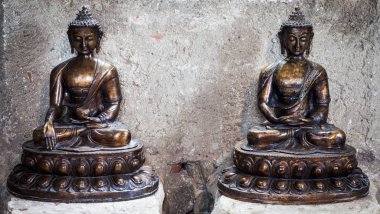 Meditating Buddha Statues couple clipart