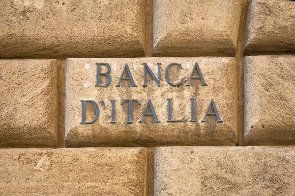 Banco de Itália texto — Fotografia de Stock