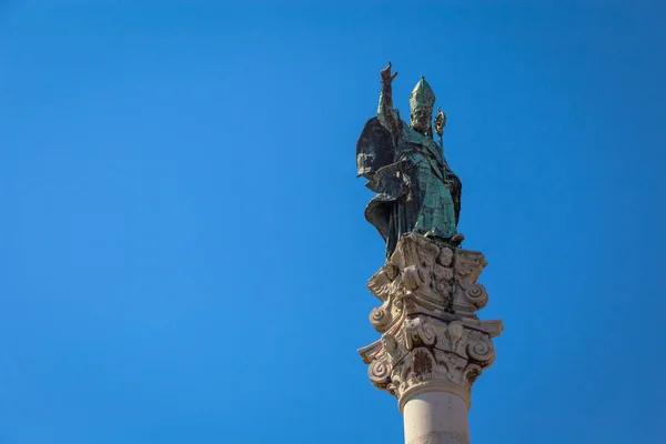 Santo Oronzo sloupec v Lecce, Itálie — Stock fotografie