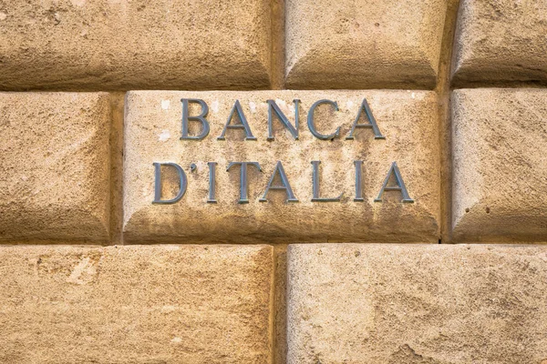 Banco de Itália texto — Fotografia de Stock