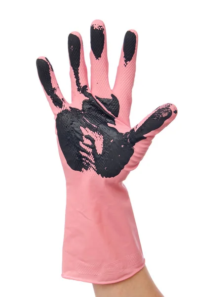 Kirli pembe eldiven el