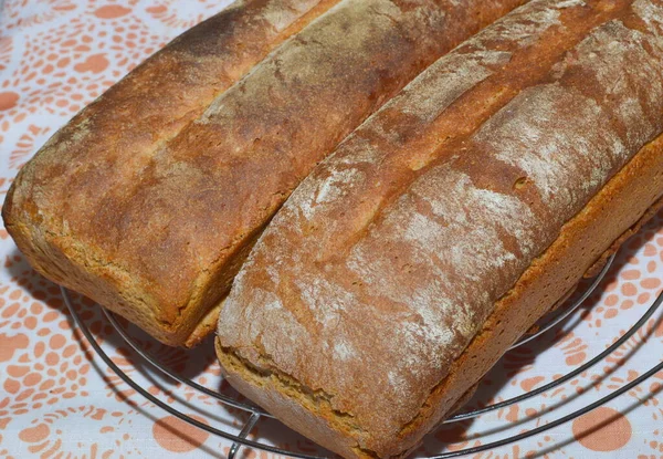 Έτοιμο Φαγητό Σπιτικό Ψωμί Τραγανή Κόρα Σιταριού — Φωτογραφία Αρχείου