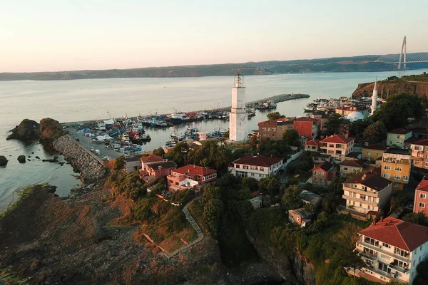 Румели Фенери Румелианский Маяк Деревне Гарипче Расположенный Входа Босфор Черном — стоковое фото