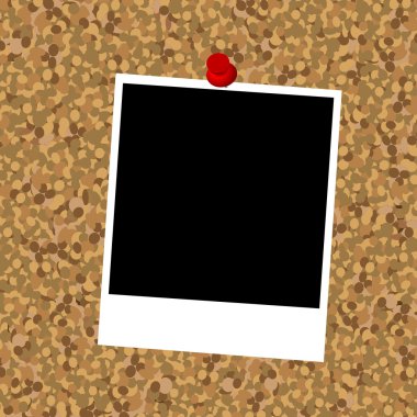 Mantar pano an fotoğraf çerçevesi ve itme iğne ile