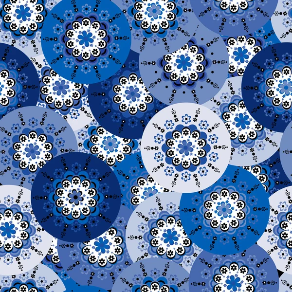 Fond bleu avec des motifs ronds — Image vectorielle