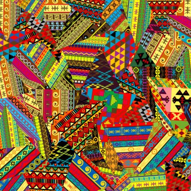 Patchwork desen Etnik motiflerle