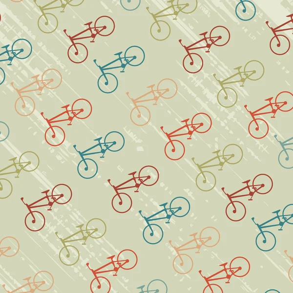 Vintage background with bicycles silhouettes — Stock Vector