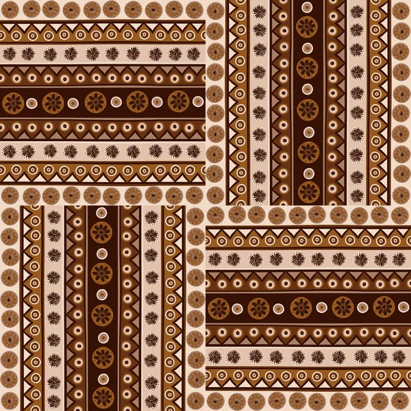Ornements ethniques motif sans couture dans le style africain — Image vectorielle