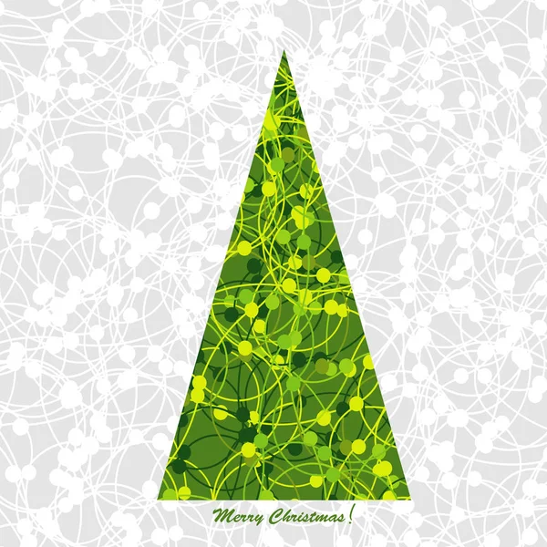Carte de Noël stylisée avec arbre de Noël — Image vectorielle