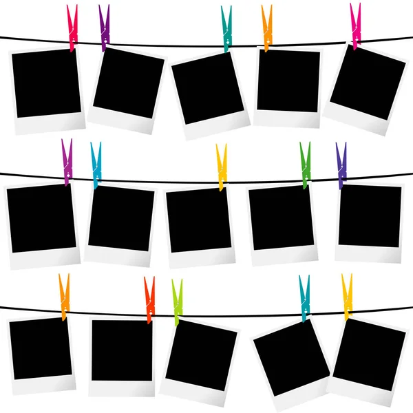 Cadres photo sur cordes — Image vectorielle