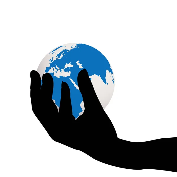 Hand holding the Earth globe — Stock Vector
