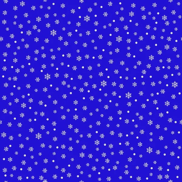 Emballage papier fond sans couture avec des flocons de neige argent sur bl — Image vectorielle