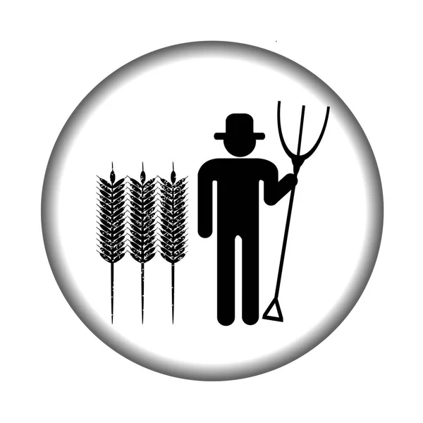 Значок фермера с вилами — стоковый вектор