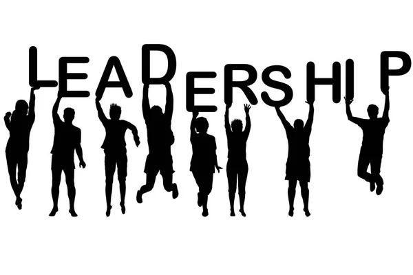 Leadership concept with people silhouettes — Stock Vector