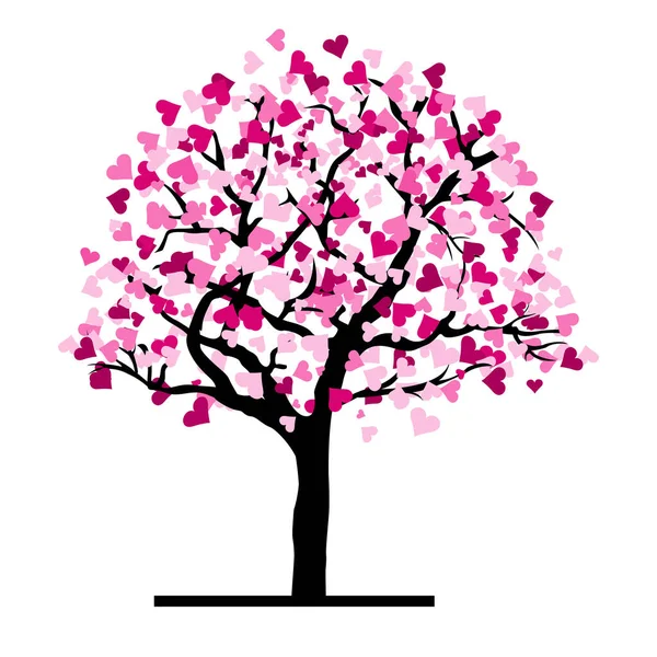 Amour arbre avec des cœurs — Image vectorielle