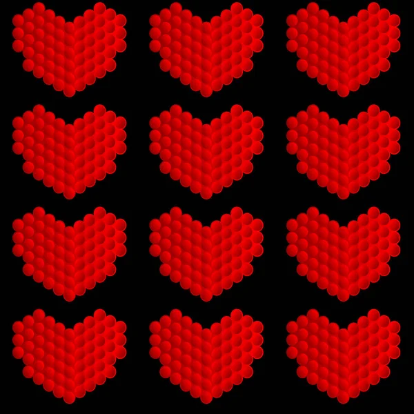 Çevrelerinde yapılan stilize Kalpler — Stok Vektör