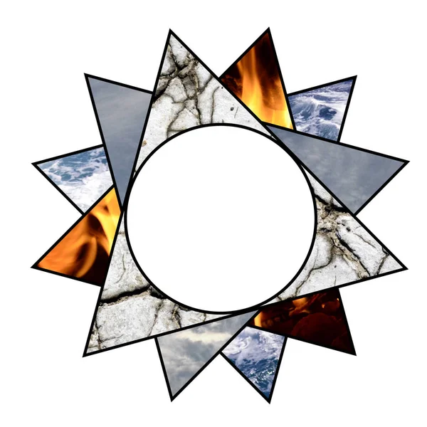 Estrella abstracta con los cuatro elementos de la naturaleza — Foto de Stock